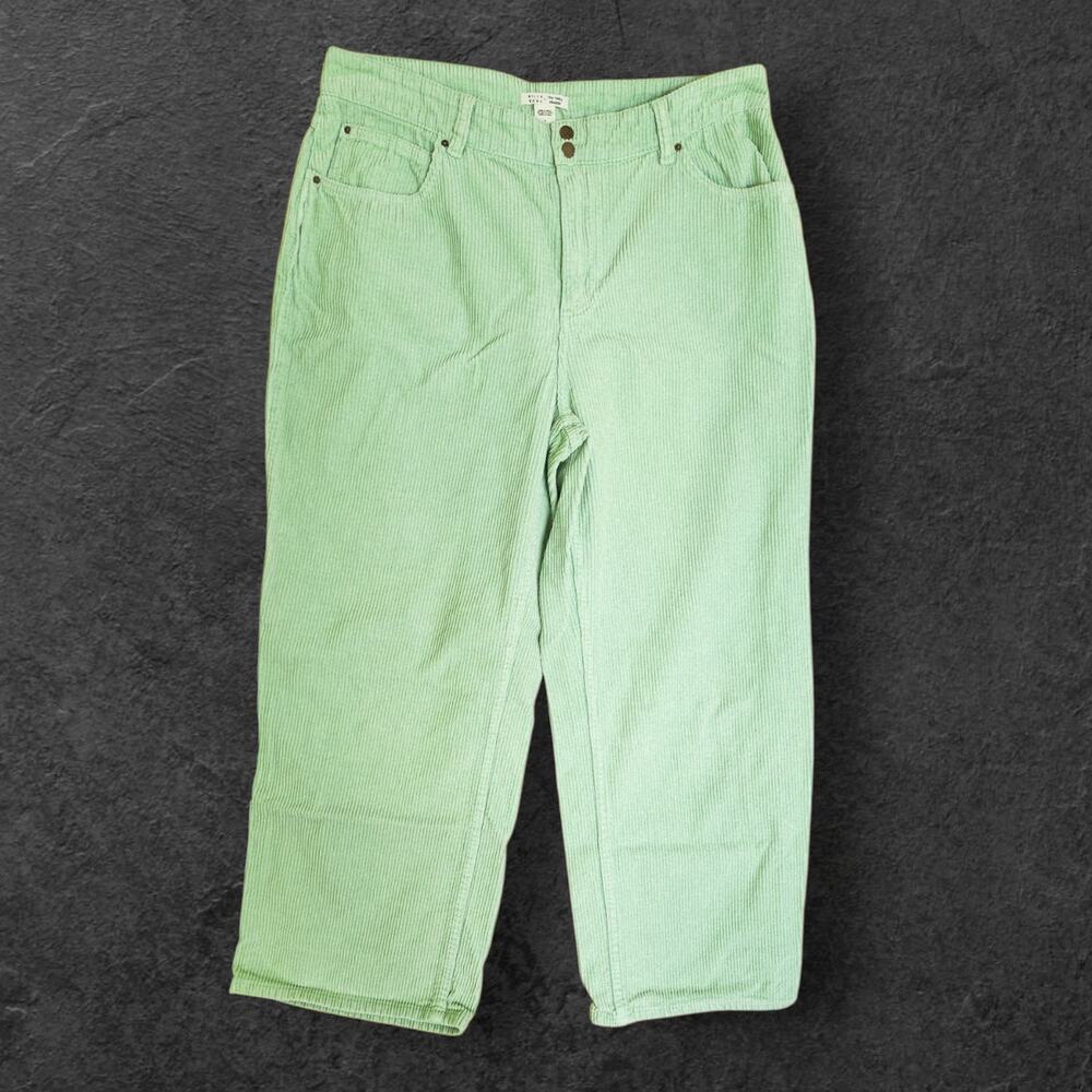 Billabong Light Green Wide Leg Corduroy Pants